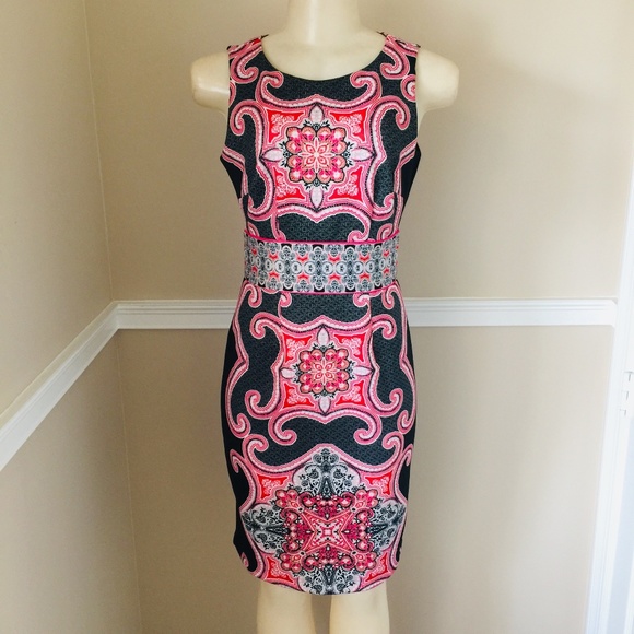  LIKE NEW Colorful Paisley Scuba Dress  - Picture 1 of 7